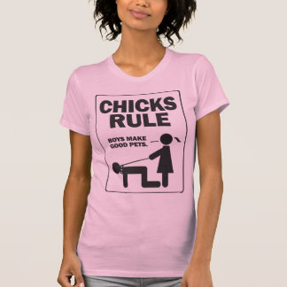 Chickar härskar - pojkar gör bra husdjur tee shirt