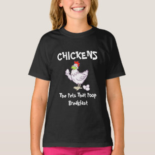 Chickar husdjur som Poop Breakfast. Tee