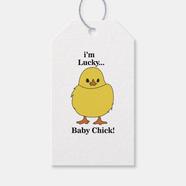 Chickar jag är Lucky Baby Chick Presentetikett (Framsidan)