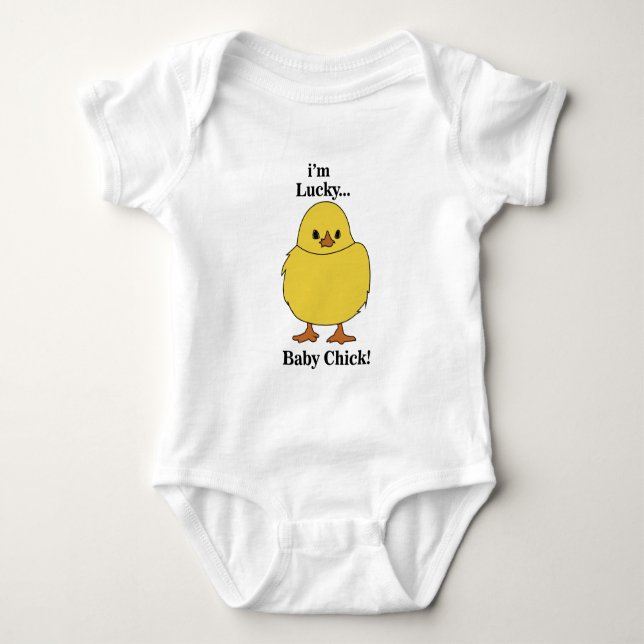 Chickar jag är Lucky Baby Chick T Shirt (Framsida)