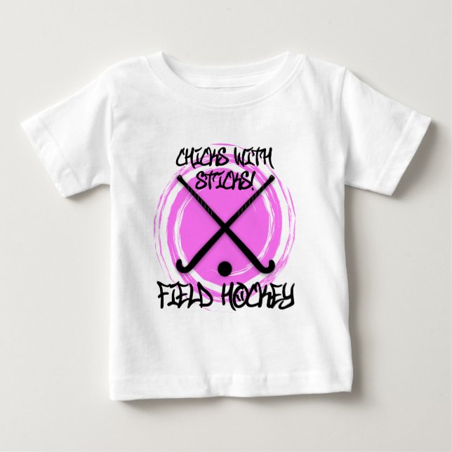 Chickar med pinnar - landhockey tee (Framsida)