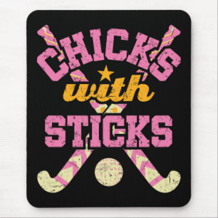 Chickar med Sticks Fält Hockey Women Musmatta