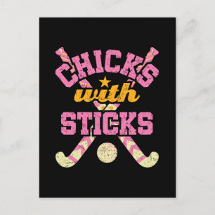 Chickar med Sticks Fält Hockey Women Vykort