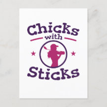 Chickar med Sticks Golf Golfing Golfer Women