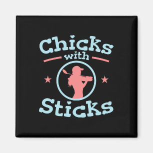 Chickar med Sticks Golf Women Klubb Magnet
