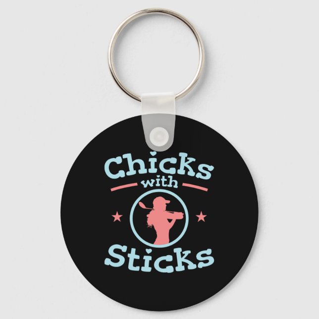 Chickar med Sticks Golf Women Klubb Nyckelring (Framsida)