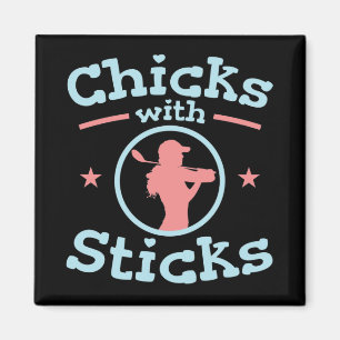 Chickar med Sticks Golf Women Magnet
