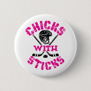 Chickar med Sticks Hockey Women Girls Knapp