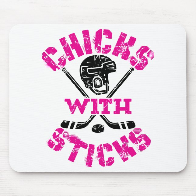 Chickar med Sticks Hockey Women Girls Musmatta (Framsidan)