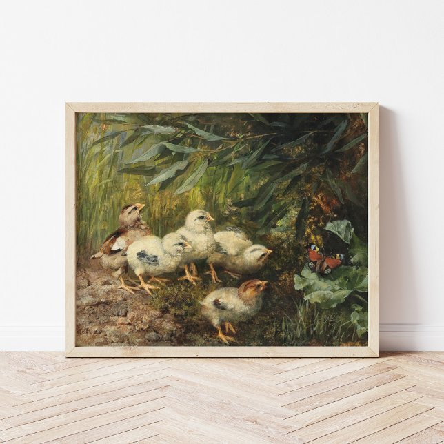 Chickar och fjäril | Franz Xaver Birkinger Poster (Skapare uppladdad)
