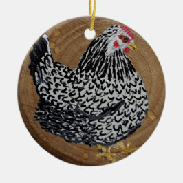 Chickar och kyckling julgransprydnad keramik