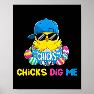 Chickar på Påsk-dagen Gräver mig Coola-fläckad Chi Poster
