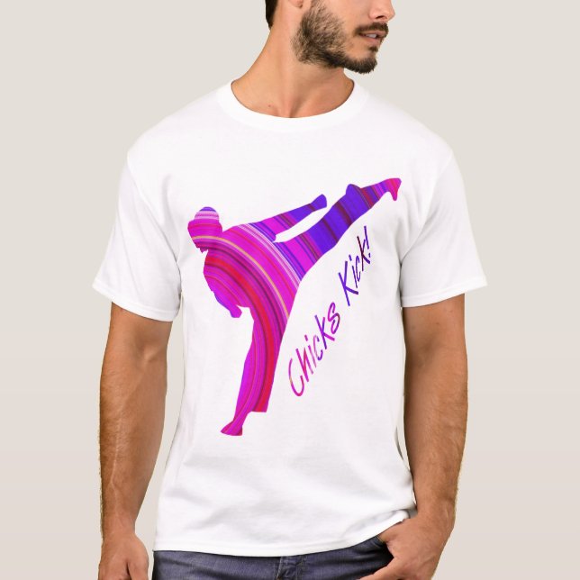 Chickar sparkar! rosa-mång- t shirt (Framsida)