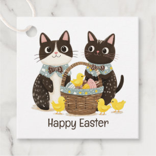 Chickarna glad påsk Cats Påsk Basket Baby Gåvor Etiketter