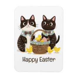 Chickarna glad påsk Cats Påsk Basket Baby Magnet