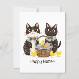 Chickarna glad påsk Cats Påsk Basket Baby Vykort
