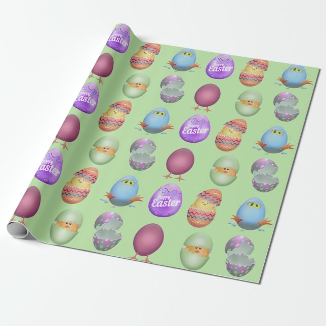 Chickarna glad påsk presentpapper (Utrullad)