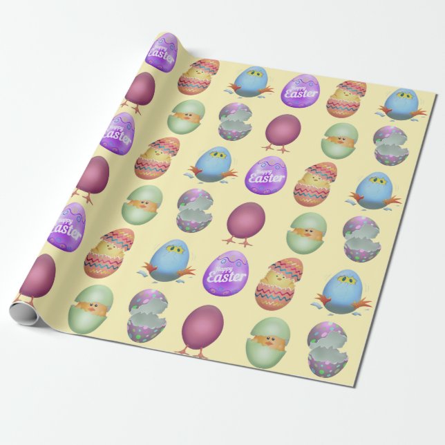 Chickarna glad påsk presentpapper (Utrullad)