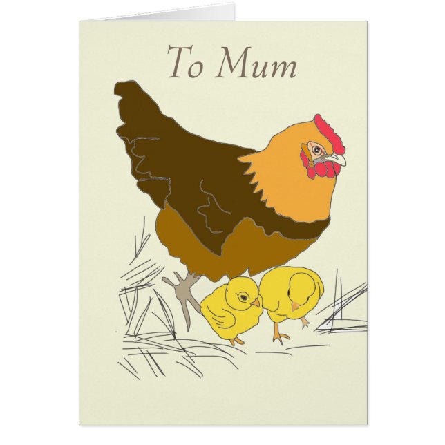 Chickarna Hen och Baby Hälsningskort (Framsidan)