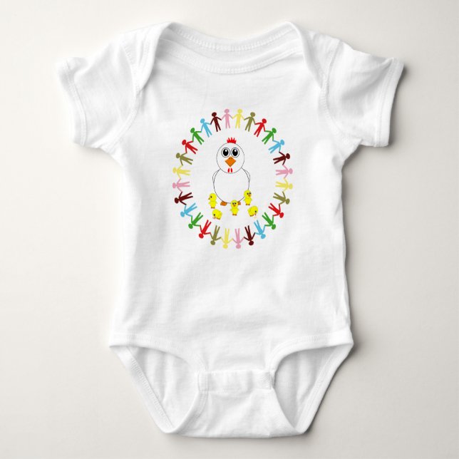 CHICKARNA mor HEN OCH BABY T-shirt (Framsida)