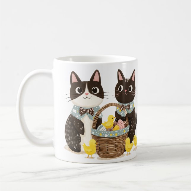 Chickarna påsk Cats Påsk Basket Baby Kaffemugg (Vänster)