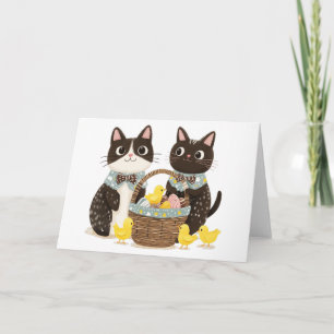 Chickarna påsk Cats Påsk Basket Baby Kort