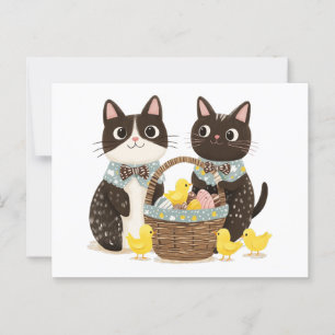 Chickarna påsk Cats Påsk Basket Baby Vykort