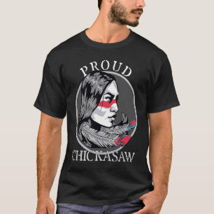 Chickasaw Indian Tribe Warrior Girl Feath T Shirt