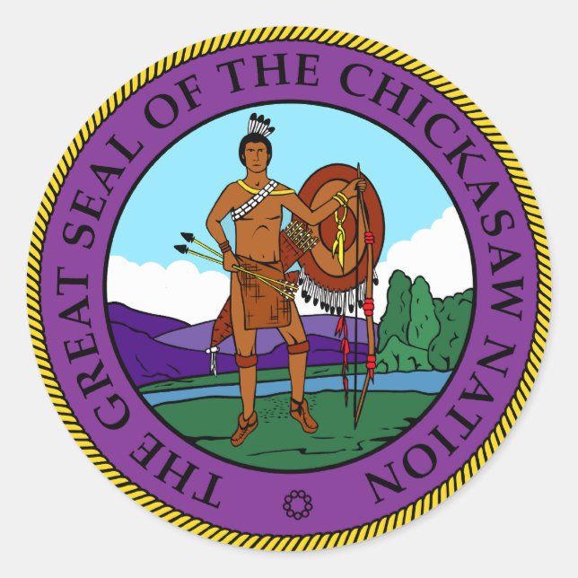Chickasaw nation Seal Runt Klistermärke (Framsida)