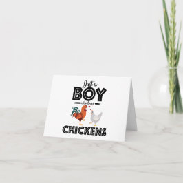 Chickcitat: Bara en pojke som Kärlek Chickens BLAN Kort