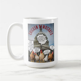 Chickdemokrater i Huvudstad Byggande Funny Cartoon Kaffemugg