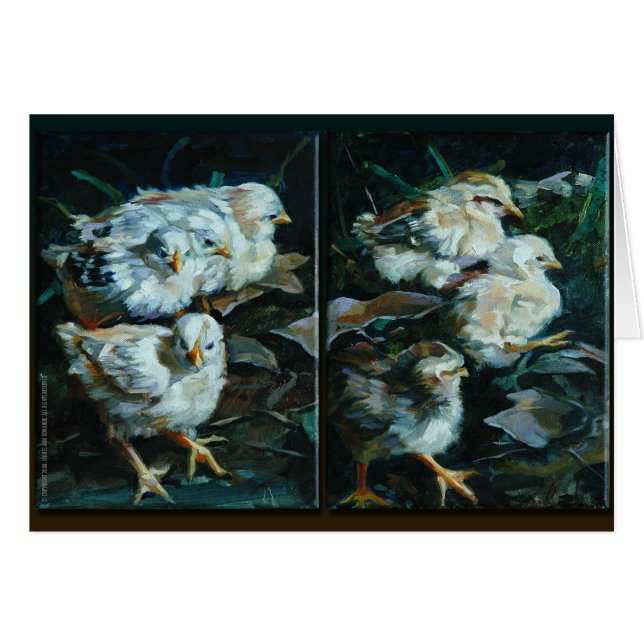 ChickDiptych Hälsningskort (Framsidan Horizontal)