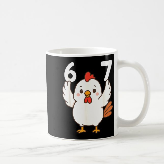 Chicken 67 Meme Six Seven Funny Gen Alpha  Kaffemugg (Höger)