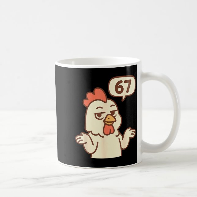 Chicken 67 Meme Six Seven Funny Gen Alpha  Kaffemugg (Höger)