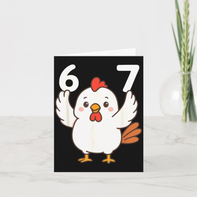 Chicken 67 Meme Six Seven Funny Gen Alpha  Kort (Framsida)