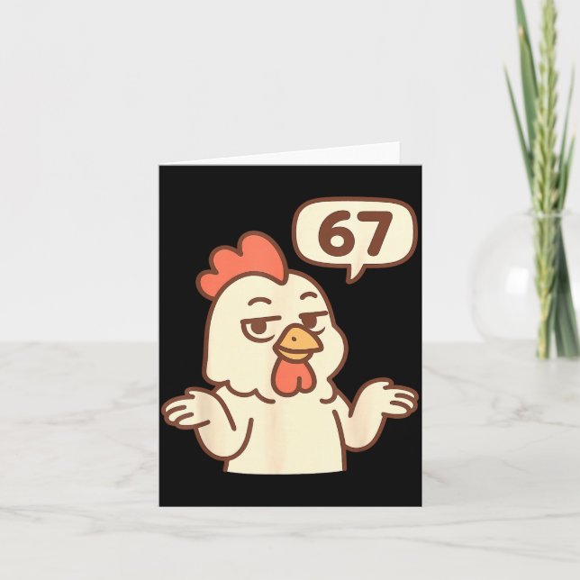 Chicken 67 Meme Six Seven Funny Gen Alpha  Kort (Framsida)