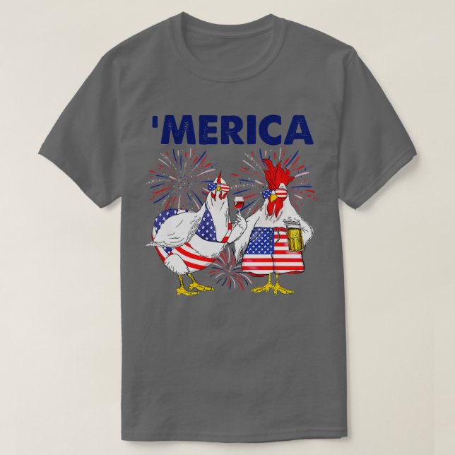 Chicken â€ Spelmerica American Flagga   (2)  T Shirt (Design framsida)