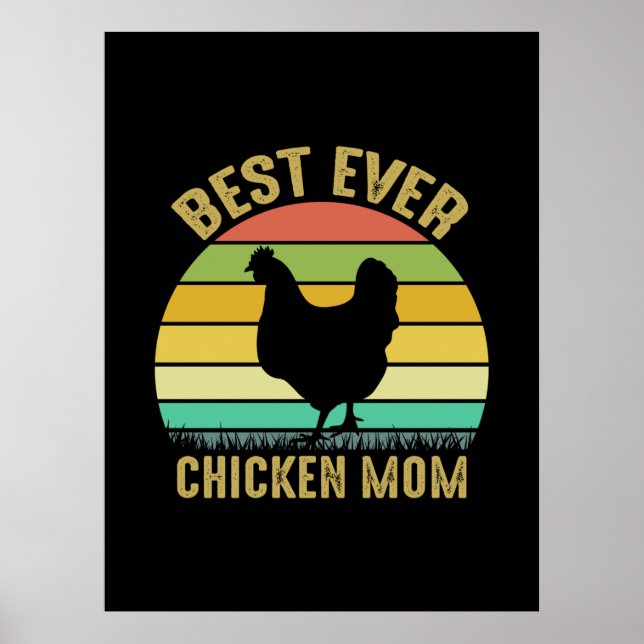 Chicken Älskare | Bästa någonsin-kyckling Mamma Poster (Framsidan)
