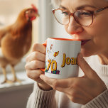 Chicken Älskare Birthday 70th Hen Pet Poultry Två-Tonad Mugg<br><div class="desc">Det här är en topp för en kyckling älskare! Vare sig de har en huskyckling eller en gård med kycklingar kommer den här dryckesfågeln att hjälpa dem att fira. Ändra åldern till spelar ingen roll ålder som du vill ha,  så anpassa den till kostym.</div>