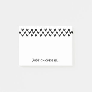 Chicken Älskare Black och White Silhouettes Funny Post-it Block