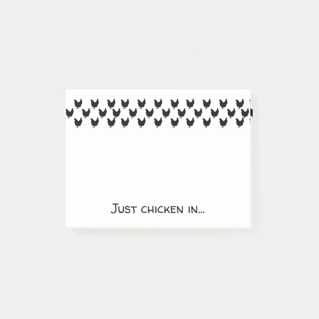 Chicken Älskare Black och White Silhouettes Funny Post-it Block (Framsida)