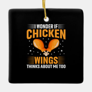 Chicken Älskare Chicken Vinge Julgransprydnad Keramik