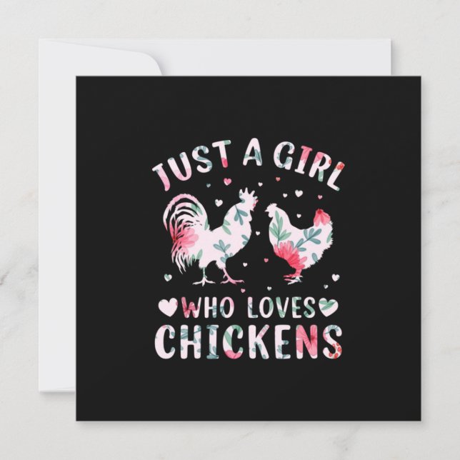 Chicken Älskare | Flickor som Kärlek Chickens Inbjudningar (Framsida)