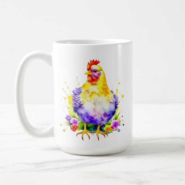 Chicken Älskare Fueled by Coffee Kaffemugg (Vänster)