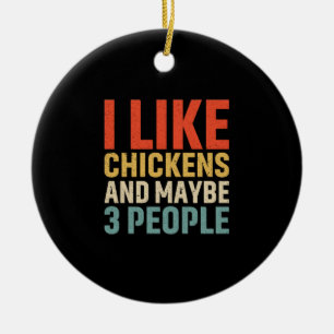 Chicken Älskare Jag tycker om kycklingar Julgransprydnad Keramik