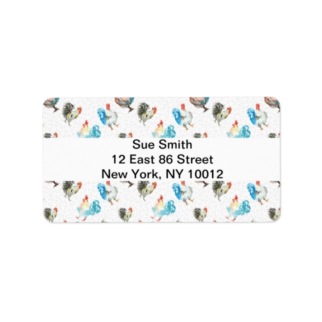 Chicken Älskare Land Hens Adressetikett (Framsidan)