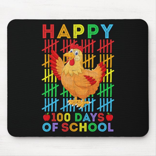 Chicken Älskare Lärare Student Lycklig 100 dagar a Musmatta (Framsidan)