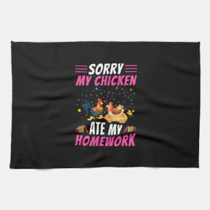Chicken Älskare Min hemläxa för höns Kökshandduk