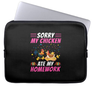 Chicken Älskare Min hemläxa för höns Laptop Fodral