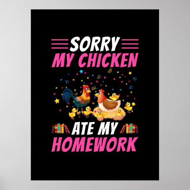 Chicken Älskare | Min hemläxa för höns Poster (Framsidan)
